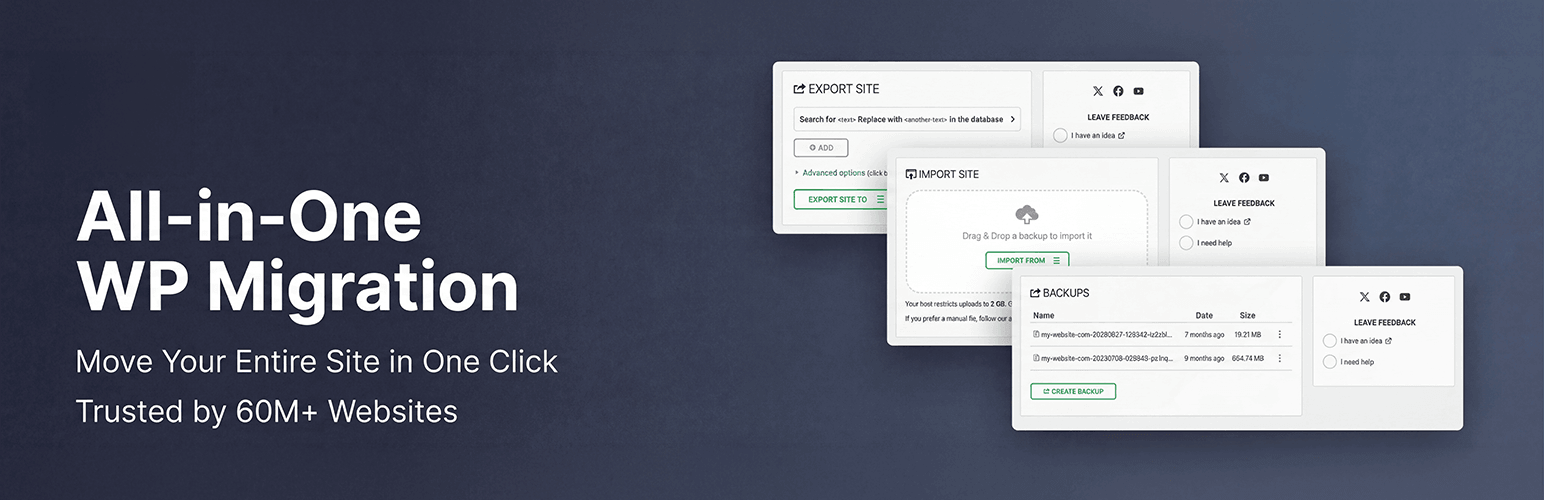 all in one wp migration and backup